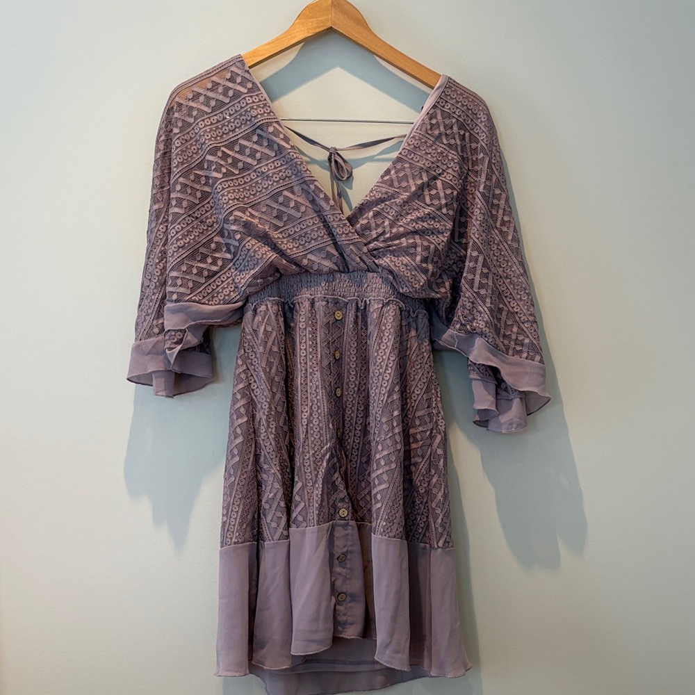 Grace & Lace Lavender Patterned Mini Dress